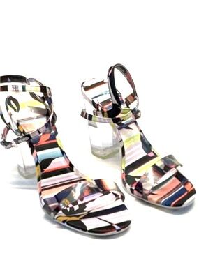 Call It Spring Multi-Color Striped Ankle Strap Sandals - 8.5
